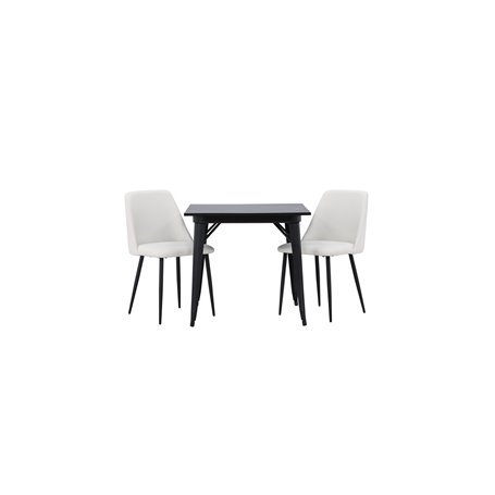 Matgrupp Tempe med Night matstolar, 80 × 80 cm