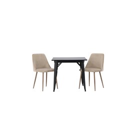 Matgrupp Tempe med Night matstolar, 80 × 80 cm