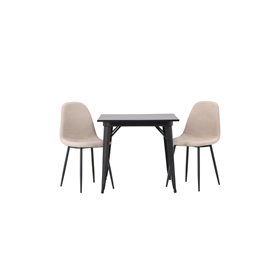 Matgrupp Tempe med Polar matstolar, 80 × 80 cm