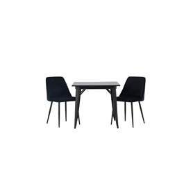 Matgrupp Tempe med Night matstolar, 80 × 80 cm