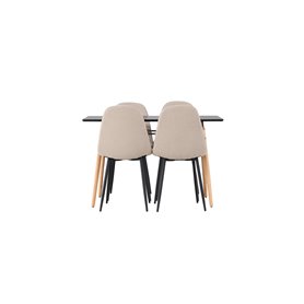 Matgrupp Danburi med Polar matstolar, 120 × 60 cm