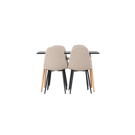 Matgrupp Danburi med Polar matstolar, 120 × 60 cm
