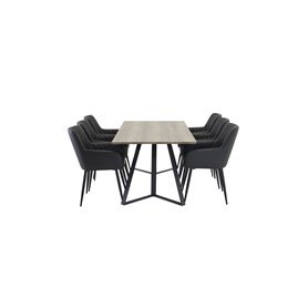 Matgrupp Marina med Comfort matstolar, 180 × 90 cm