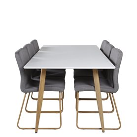 Matgrupp Polar med Mace matstolar, 180 × 90 cm