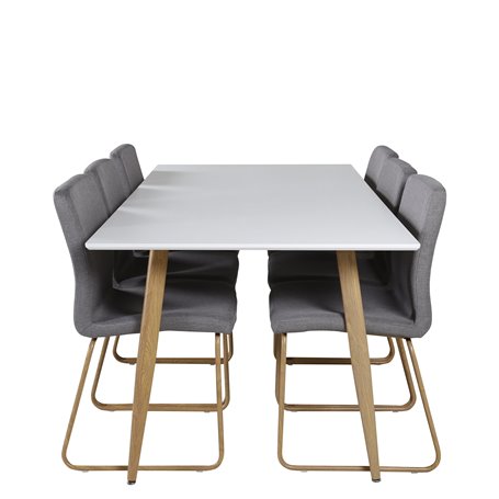 Matgrupp Polar med Mace matstolar, 180 × 90 cm