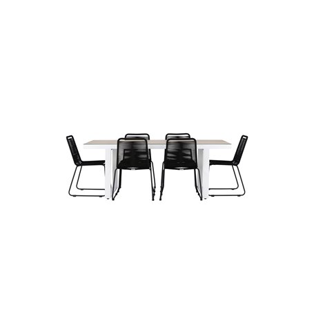 Matgrupp Merlo med Lindos matstolar, 200 × 90 cm