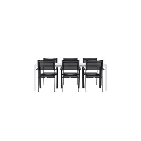 Matgrupp Break med Copacabana matstolar, 205 × 90 cm