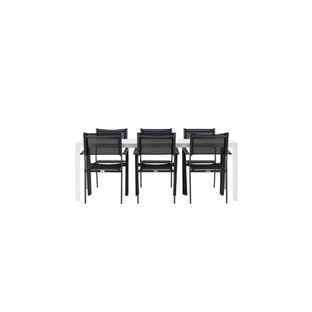 Matgrupp Break med Copacabana matstolar, 205 × 90 cm
