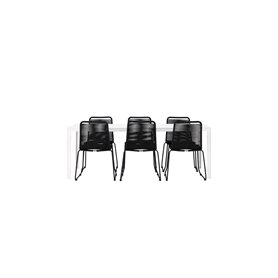 Matgrupp Break med Lindos matstolar, 205 × 90 cm
