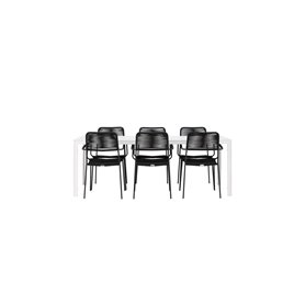 Matgrupp Break med Lindos matstolar, 205 × 90 cm