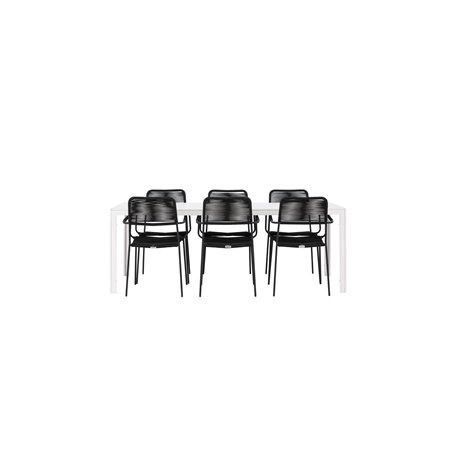 Matgrupp Break med Lindos matstolar, 205 × 90 cm