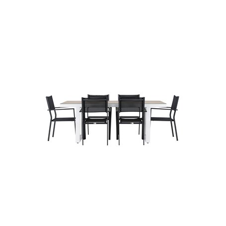 Matgrupp Merlo med Copacabana matstolar, 200 × 90 cm