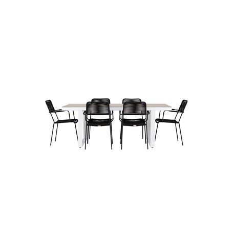 Matgrupp Merlo med Lindos matstolar, 200 × 90 cm