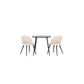 Matgrupp Polar med Velvet matstolar, 75 × 75 cm