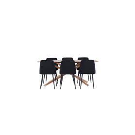 Matgrupp Piazza med Night matstolar, 180 × 90 cm
