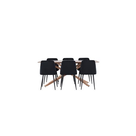Matgrupp Piazza med Night matstolar, 180 × 90 cm