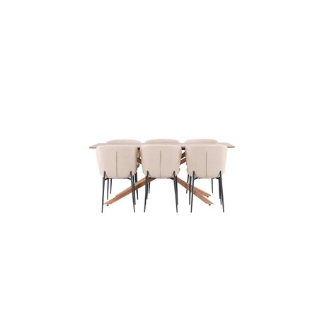 Matgrupp Piazza med Modesto matstolar, 180 × 90 cm