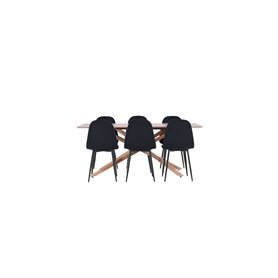 Matgrupp Piazza med Polar matstolar, 180 × 90 cm