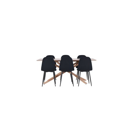 Matgrupp Piazza med Polar matstolar, 180 × 90 cm