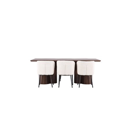 Matgrupp Olivia med Agnes matstolar, 210 × 100 cm
