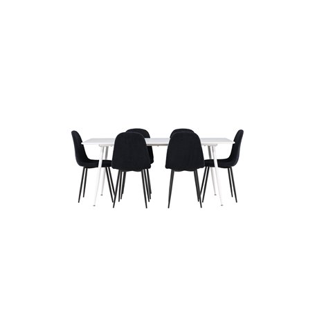 Matgrupp Silar med Polar matstolar, 180 × 90 cm