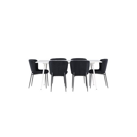 Matgrupp Silar med Modesto matstolar, 180 × 90 cm
