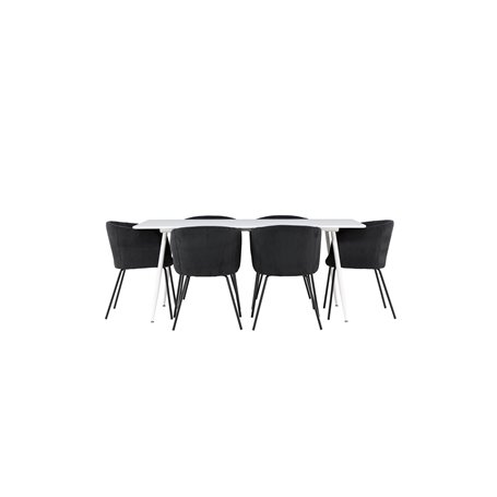 Matgrupp Silar med Berit matstolar, 180 × 90 cm