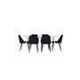 Matgrupp Silar med Night matstolar, 180 × 90 cm