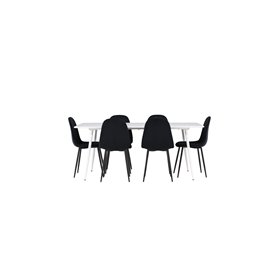 Matgrupp Silar med Polar matstolar, 180 × 90 cm