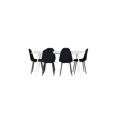 Matgrupp Silar med Polar matstolar, 180 × 90 cm