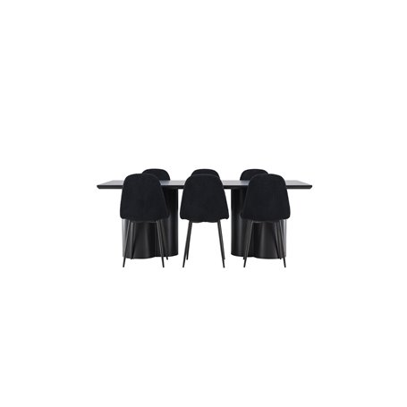 Matgrupp Olivia med Polar matstolar, 210 × 100 cm