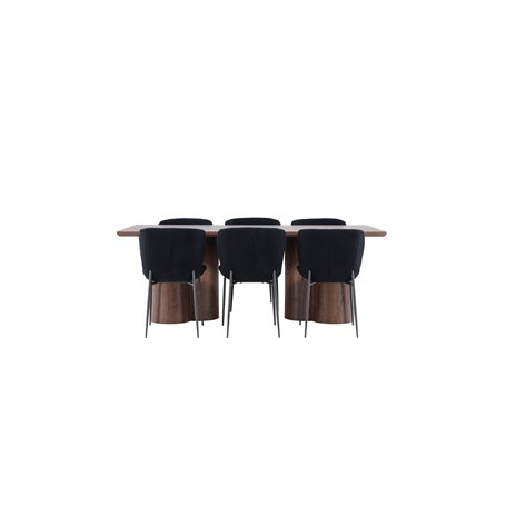 Matgrupp Olivia med Modesto matstolar, 210 × 100 cm