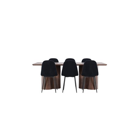 Matgrupp Olivia med Polar matstolar, 210 × 100 cm