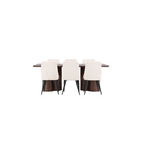 Matgrupp Olivia med Leone matstolar, 210 × 100 cm