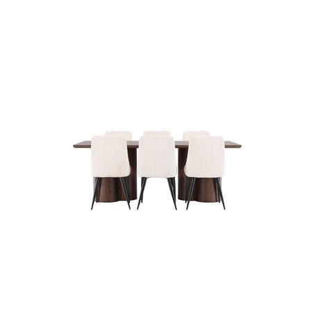 Matgrupp Olivia med Leone matstolar, 210 × 100 cm