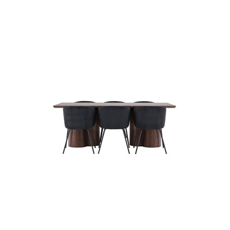 Matgrupp Olivia med Berit matstolar, 210 × 100 cm