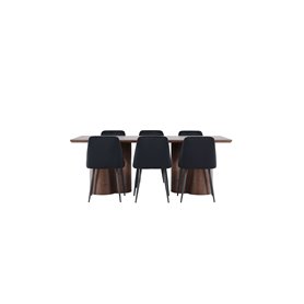 Matgrupp Olivia med Night matstolar, 210 × 100 cm