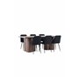 Matgrupp Olivia med Night matstolar, 210 × 100 cm
