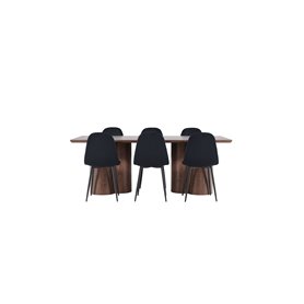 Matgrupp Olivia med Polar matstolar, 210 × 100 cm