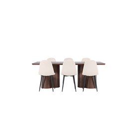 Matgrupp Olivia med Polar matstolar, 210 × 100 cm