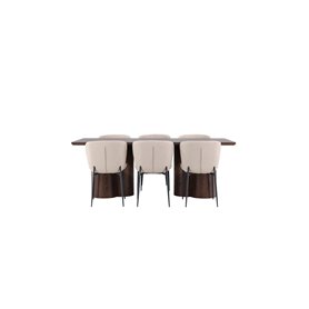 Matgrupp Olivia med Modesto matstolar, 210 × 100 cm