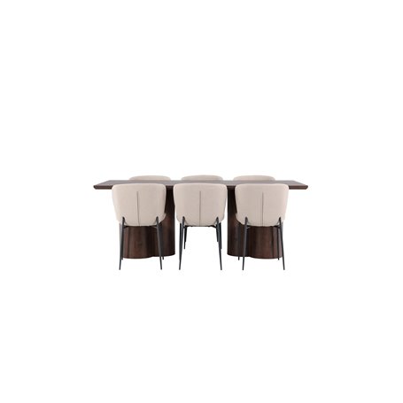 Matgrupp Olivia med Modesto matstolar, 210 × 100 cm