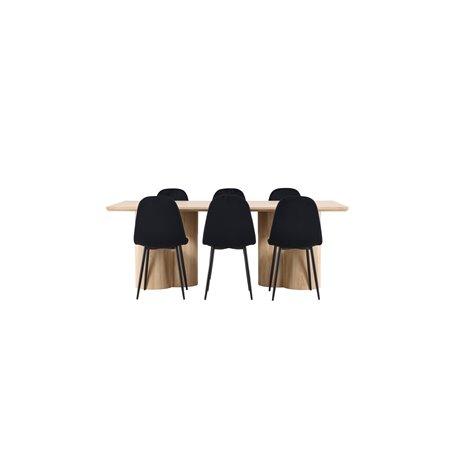Matgrupp Olivia med Polar matstolar, 210 × 100 cm