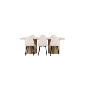 Matgrupp Olivia med Polar matstolar, 210 × 100 cm