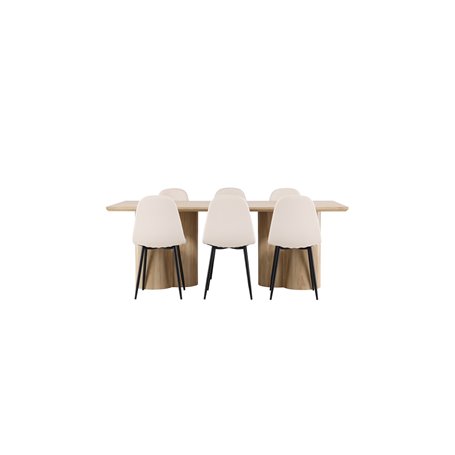 Matgrupp Olivia med Polar matstolar, 210 × 100 cm