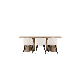 Matgrupp Olivia med Velvet matstolar, 210 × 100 cm