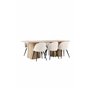 Matgrupp Olivia med Velvet matstolar, 210 × 100 cm
