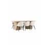 Matgrupp Olivia med Velvet matstolar, 210 × 100 cm