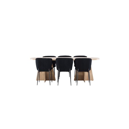 Matgrupp Bootcut med Modesto matstolar, 230 × 115 cm