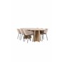 Matgrupp Bootcut med Evelina matstolar, 230 × 115 cm